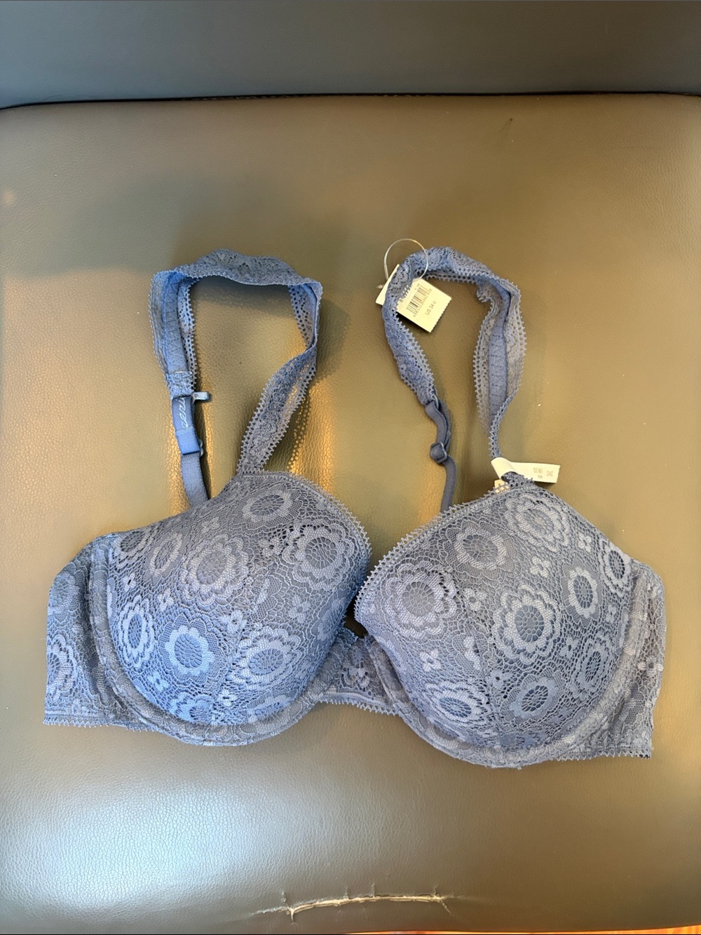 Lace Underwire Bra in Dusty Blue - Women's Intimates
